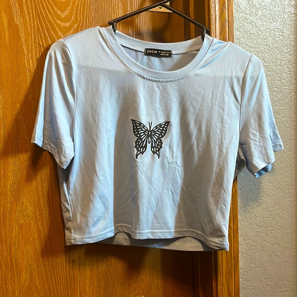 Shein reflective butterfly 🦋 crop top